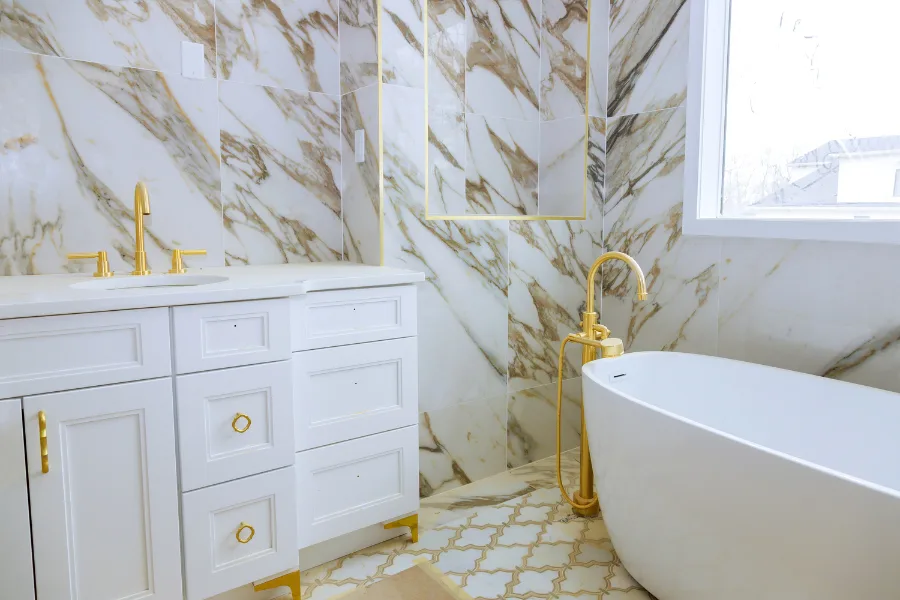Bathroom tub-to-shower remodel